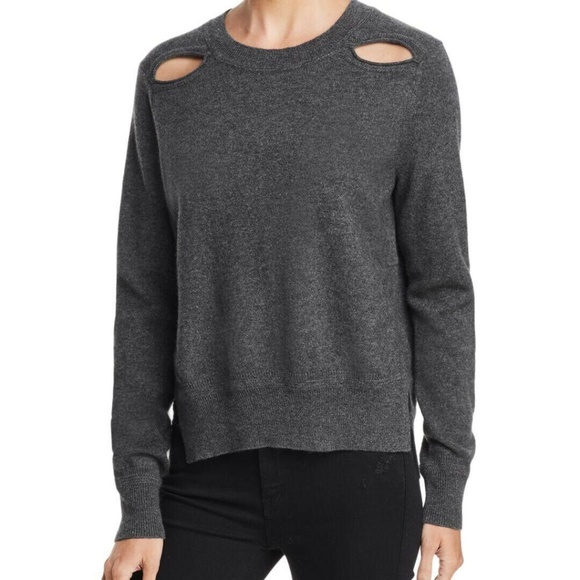 Aqua Sweaters - $178 Aqua Women’s Grey Cashmere Cutout Crew Neck
